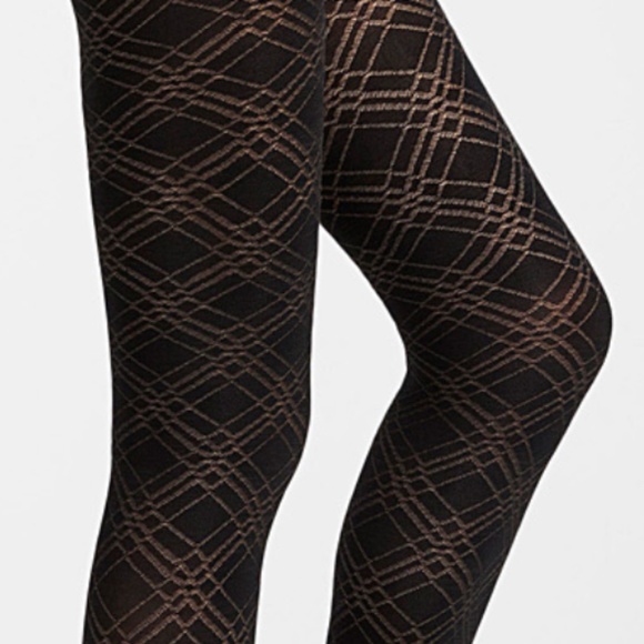 Sheertex black argyle semi-opaque pantyhose made in Canada NWT - Picture 2 of 7